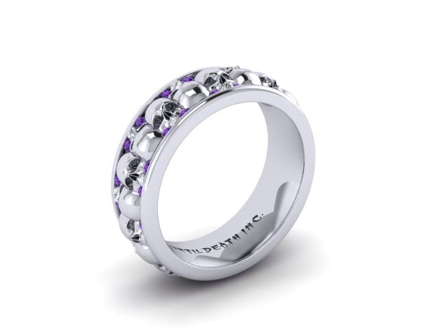 Diamond Alternating Skull Eternity Band-UDINC0329