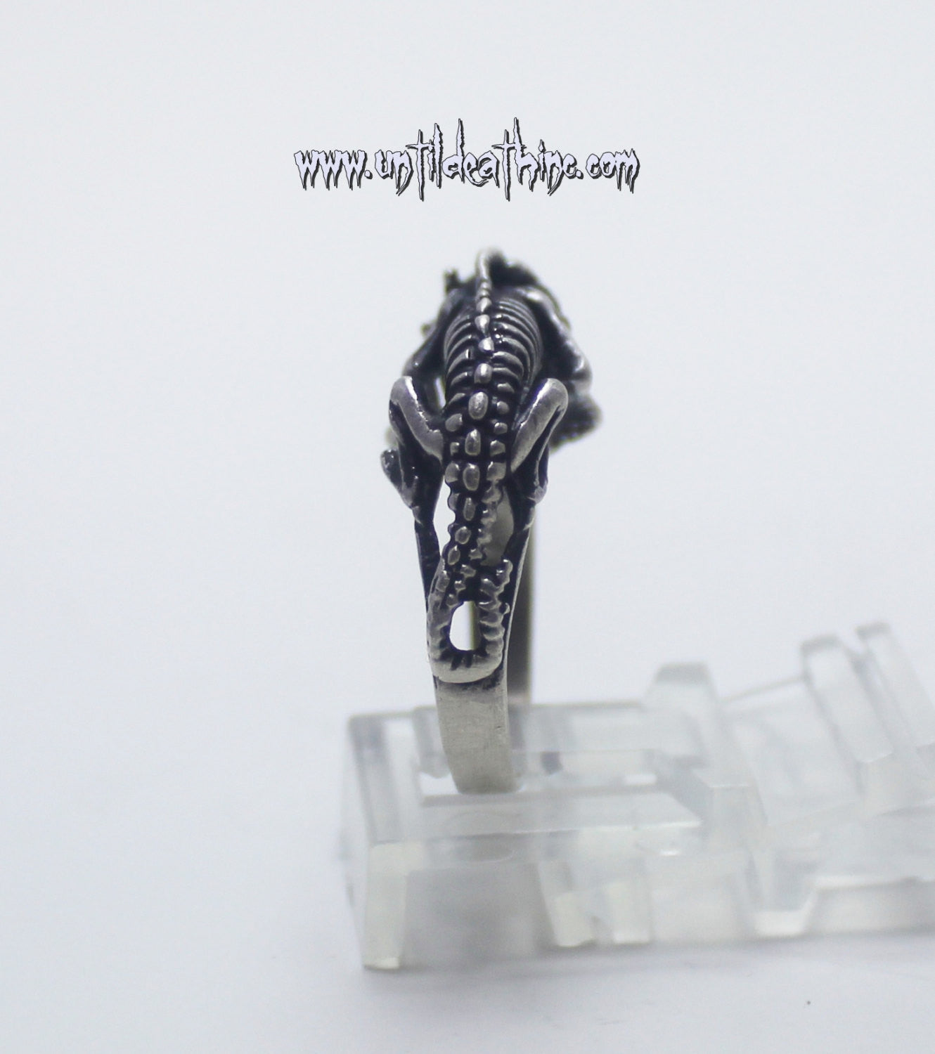 Until Death, Inc. "Devil Face Lizard Creature" 925 Solid Sterling Silver Ring. All Men's US Sizes.